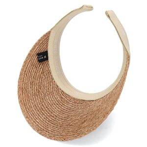 Raffia Sun Cap Visor Petra | Peanut