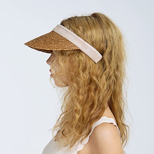 Raffia Sun Cap Visor Petra | Peanut