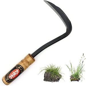 Elegital Kana Hoe 217 Japanese Garden Tool - Hand Hoe/Sickle is Perfect for Weeding and Cultivating. The Blade Edge is Very Sharp. (Beijing-022)