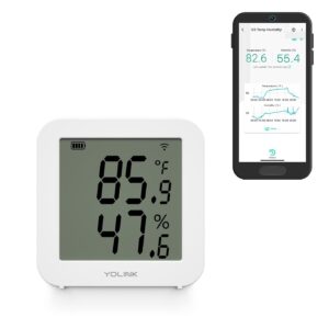 yolink x3 version temperature & humidity sensor, supports app real-time data refresh, alexa, ifttt, home assistant integration - yolink hub required