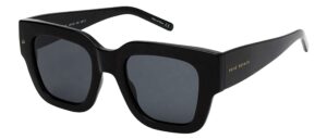 prive revaux the new yorker square sunglasses – handcrafted, polarized, 100% uv protection – for women – caviar black