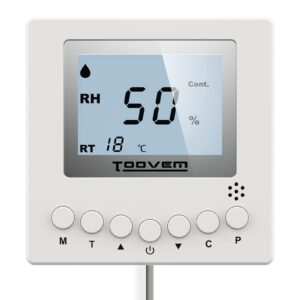 toovem remote controller for digital humidity, temperature, adapt the humidity level, for basement crawl space dehumidifier white