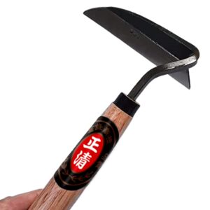 Elegital Kana Hoe 217 Japanese Garden Tool - Hand Hoe/Sickle is Perfect for Weeding and Cultivating. The Blade Edge is Very Sharp. (Beige-023)