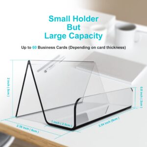 Boloyo Acrylic Business Card Holder for Desk , 6PC Business Card Display Stand Desktop Name Card Organizer Capacity 60 Cards