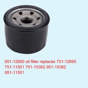 Fremnily 951-12690 Oil Filter 951-12260 Air Filter for MTD Engine 178-L0 178-L0-11 178-LU 4P90HU 4P90HUA 4P90HUB 4P90JHA 4P90JT 4P90JU 4P90JUA 4P90JUB 4P90JUC 4P90M0 4P90MU 4P90MUA 4P90MUB 4P90MUC