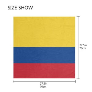 PMAIHNAS Women's Fashion Silk Scarf Colombian Flag Square Satin Headscarf Neck Scarf Head Hair Wraps 27.5"x27.5"(70 x 70cm)