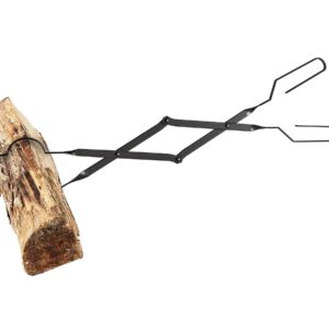 Kingson Arc Design Fireplace Tools, 26'' Firewood Tongs Log Grabber with Handcrafted Wrought Iron for Indoor Fireplace/Outdoor Fire Pit Campfire