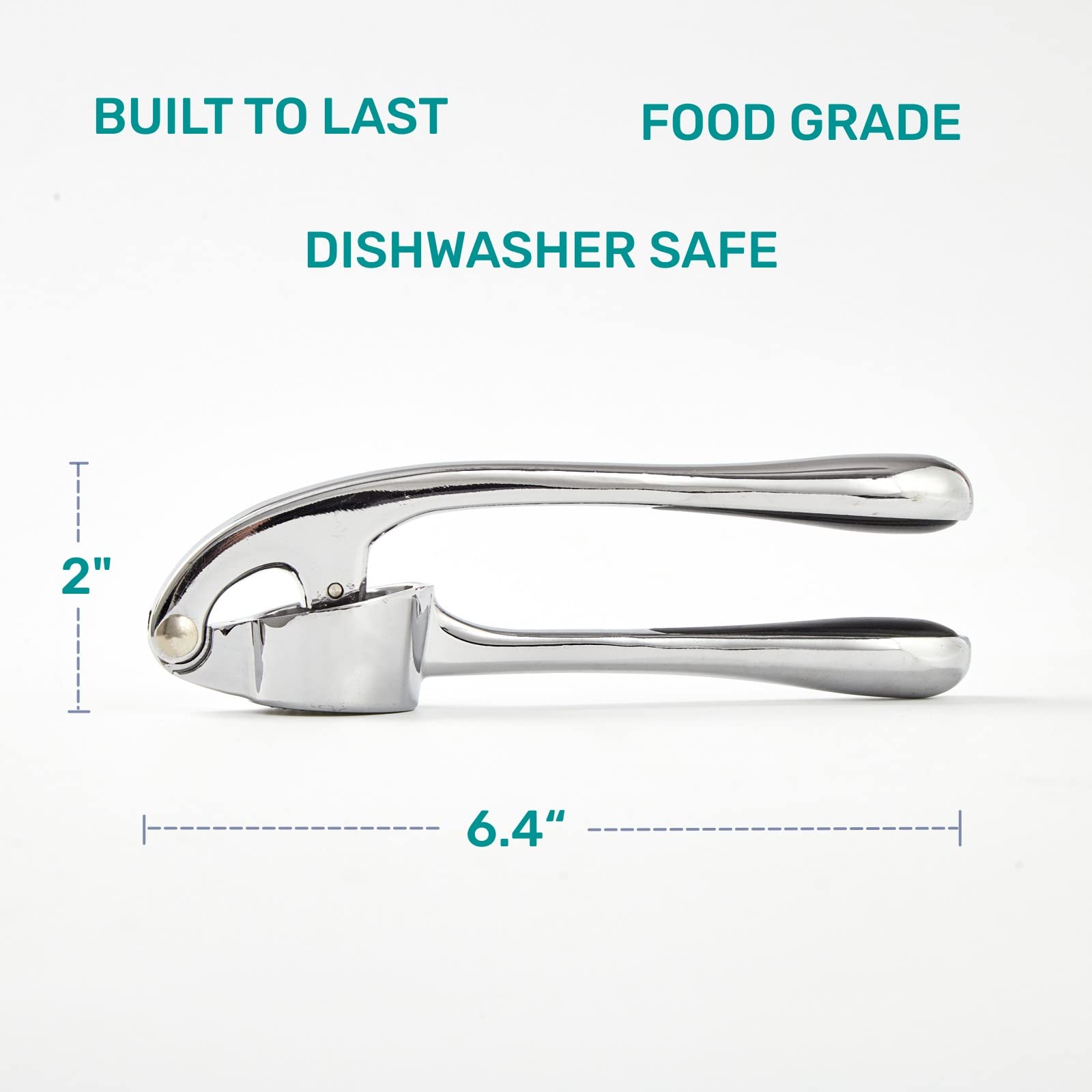 HiramWare Garlic Press, Premium Rust Proof Kitchen Garlic Mincer Crusher Squeezer with Ergonomic handle, Ginger Crusher with Good Grip, Easy to Clean, Dishwasher Safe