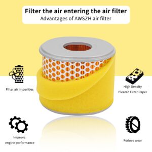 AWSZH 17210-ZE3-010 17210-ZE3-505 17218-ZE3-505 17210-ZE3-000 Air Filter Replacement for Honda GX390 13HP GX340 11HP Engine Pressure Washer Air Cleaner(2Pcs)