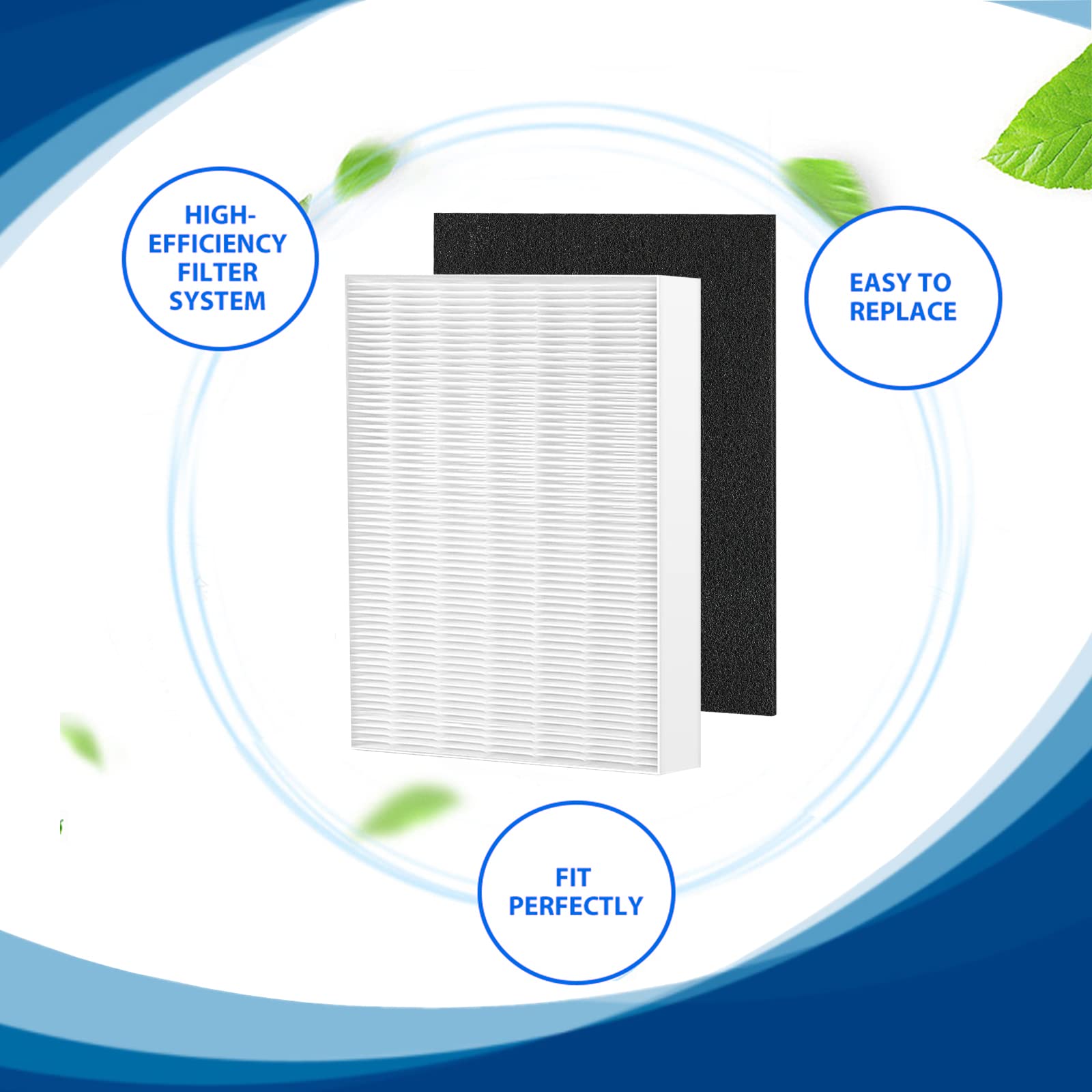 Air108 HEPA Filter Replacement Compatible with Oreck AirInstinct Air Cleaner Purifiers 75, 100, 108, 150, 200, Including 2 Ture HEPA Filters and 4 Carbon Pre-Filters