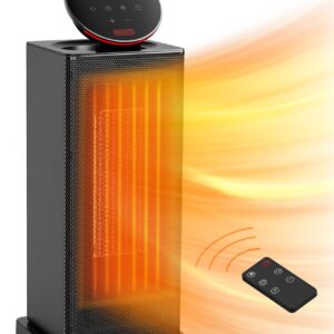 Space Heater,1500W Oscillating Heater for Indoor Use with ECO Thermostat,Remote,4 Modes and 24H Timer, TABYIK Portable Electric Heaters with 6 Protection for Small Room for Office