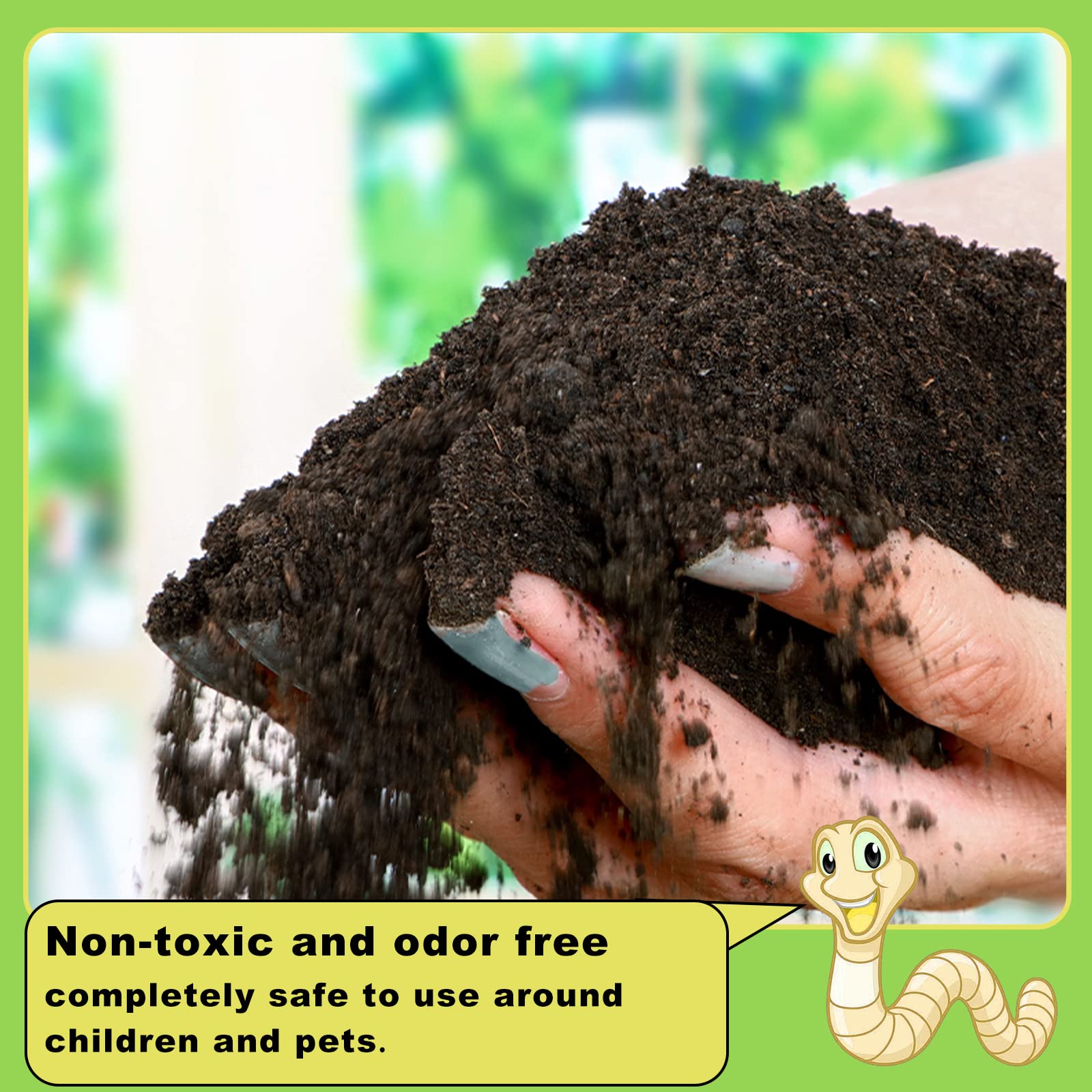 Worm Castings Organic Fertilizer 1.1LB by Doter, All Nature Fertilizer for Gardening, Tomato, Strawberry, Flower, and Herbs