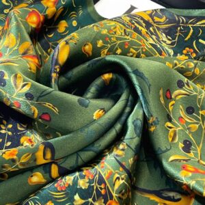 ANDANTINO Mulberry Silk Square Scarf for Hair-27''x27''- Women Men Natural Silk Neckerchief(Jade Green)