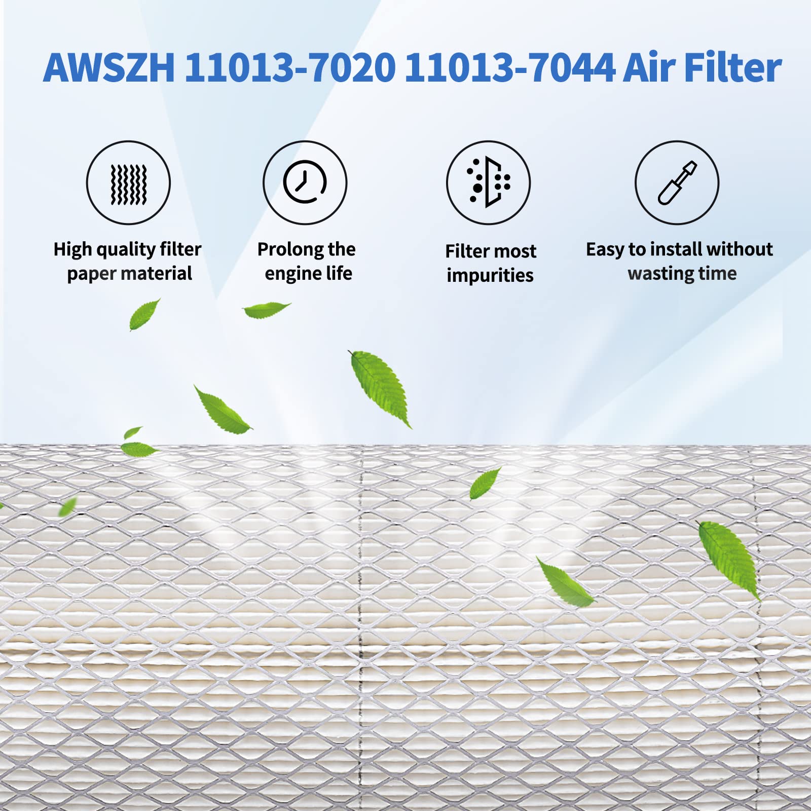 AWSZH 11013-7019 11013-7020 11013-7044 11013-7045 Air Filter Compatible with Deere M131802 M144100 M164264 MIU12457 PMAF25551 RG60690 Kubota TA040-93230 Kohler 25 083 01 25 083 01-S Lawn Mover(2PCS)