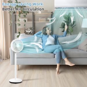 GOFLAME Pedestal Floor Fan with Remote Control, Portable Standing Fan with 85° Oscillation, 100° Tilt, 3 Wind Speeds and 7H Timer, Quiet Cooling Fan for Bedroom Living Room Home Office