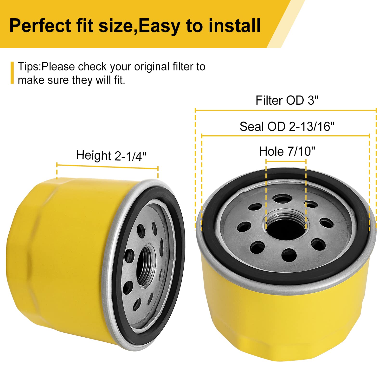 Replacement B&S 492932 Oil Filter Fit for Hu sqvarna JD Engine - Mower Filter Compatible with HU YTH22V46 YTH24V48, John Dee re D130 D105, Craftsman T1000 LT2000 Lawn Tractor, Poulan Cub Cad et Mower