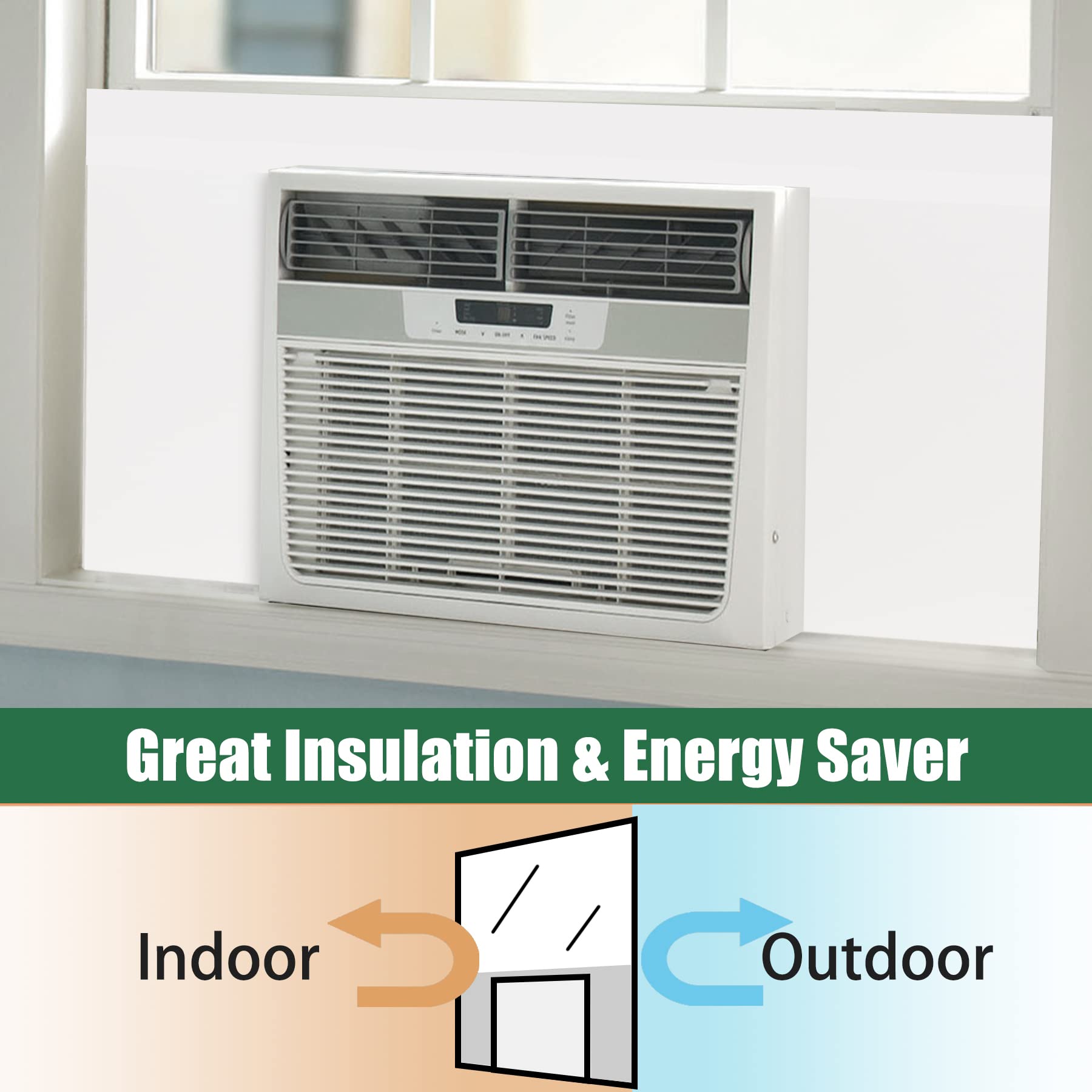 Forestchill Window Air Conditioner Side Insulated Foam Panel, Surround Insulation Panels Cover with Foam Seal Strip for Indoor Window AC Unit for Summer and Winter