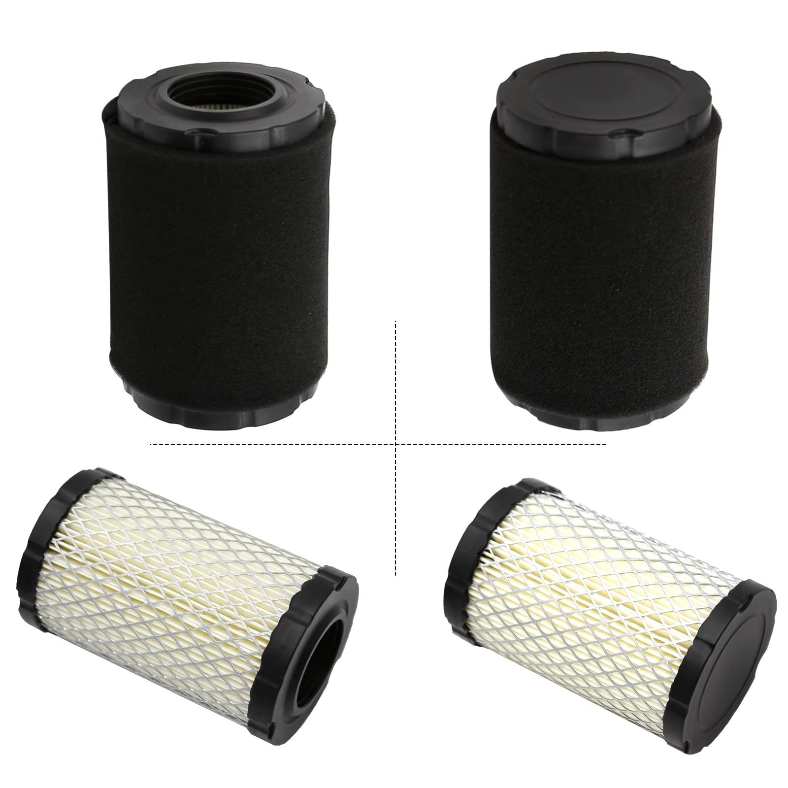 Saihisday Air Filters 796031 591334 594201+ Black Pre Filters 797704 Replacement for BS Lawn Mower (2 Set)