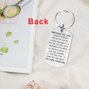 Laluminter 1 Year Sobriety Gifts for Women Men, One Year Sober Anniversary Keychain With Encouragement Quotes