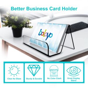 Boloyo Acrylic Business Card Holder for Desk , 6PC Business Card Display Stand Desktop Name Card Organizer Capacity 60 Cards