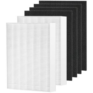 air108 hepa filter replacement compatible with oreck airinstinct air cleaner purifiers 75, 100, 108, 150, 200, including 2 ture hepa filters and 4 carbon pre-filters