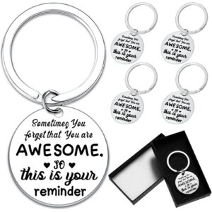 6 pcs inspirational keychain friendship employee appreciation gift coworker gifts teamwork sometimes you forget you're awesome best friend keychain funny gift for women men birthday graduation