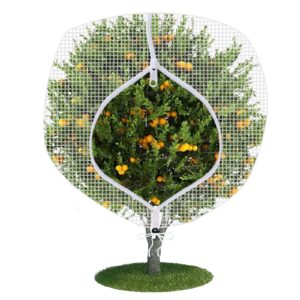 fruit tree netting large fruit tree covers with zipper to protect fruit from squirrels and birds netting for fruit trees fruit tree net protection 71" x 75", 1 pack