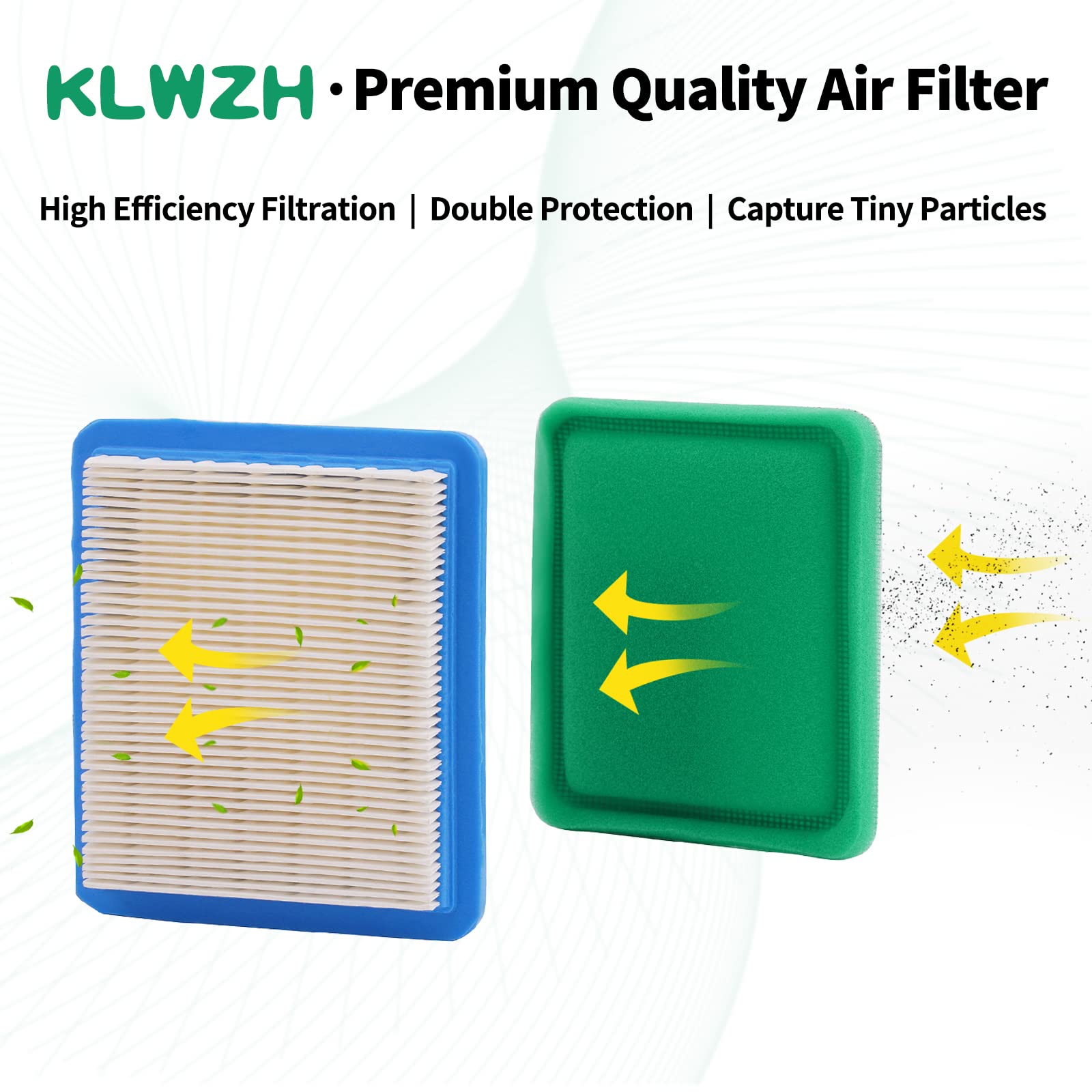 KLWZH 491588s Air Filter with Pre Filter for Troy-Bilt Toro 20332 119-1909 Craftsman 3364 AM116236 491588 493537 493537S Premium Lawn Mower Air Filter