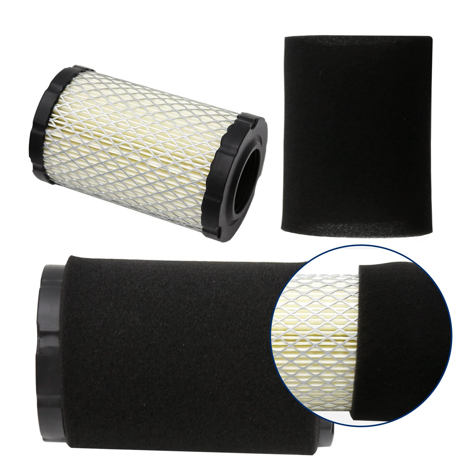 Saihisday Air Filters 796031 591334 594201+ Black Pre Filters 797704 Replacement for BS Lawn Mower (2 Set)