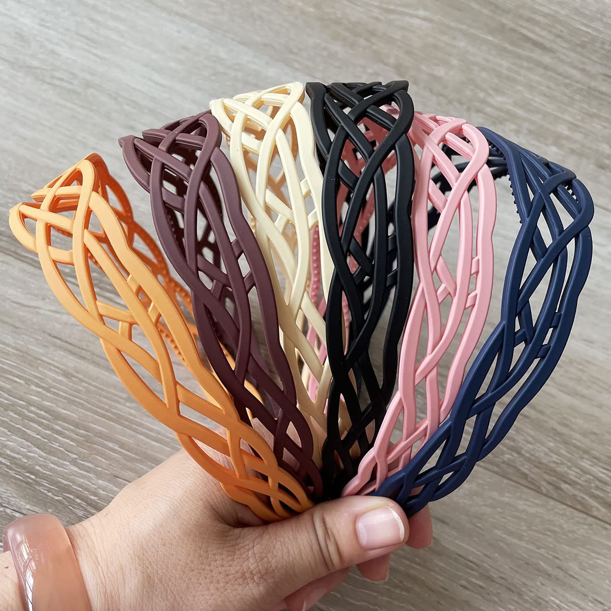 Springtime 6pcs Wide Plastic Headbands for Women Fashion Hair bands with Teeth for Girls Thick Hair Hoops Hair Accessories