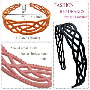 Springtime 6pcs Wide Plastic Headbands for Women Fashion Hair bands with Teeth for Girls Thick Hair Hoops Hair Accessories