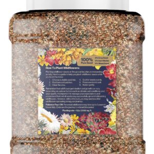 Bulk Wildflower Seed Shaker – Perennial Flower Seeds Mix to Plant Anywhere, by Geva Grow | 20 - Different Type Beautiful Perennial Wildflower Seeds Bulk 900,000+ Seeds, 1 Pound Tub