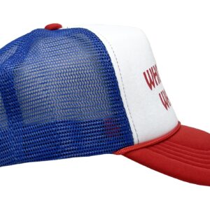 Funky Junque Bridal Snapback Trucker Hat - White Girl Wasted (White/red/Blue)