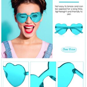 Frienda 20 Pairs Heart Shaped Sunglasses Rimless Candy Color Glasses for Women Men Party Favor(Elegant Colors)