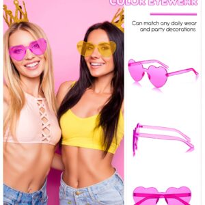 Frienda 20 Pairs Heart Shaped Sunglasses Rimless Candy Color Glasses for Women Men Party Favor(Elegant Colors)