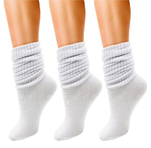 winterlace 3 pairs slouch socks for women, soft extra long scrunch knee high sock, bulk pack