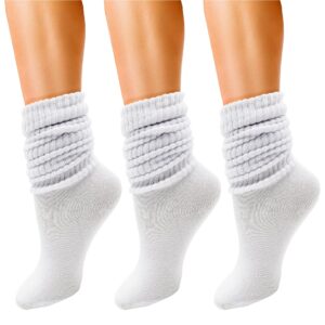 Winterlace 3 Pairs Slouch Socks for Women, Soft Extra Long Scrunch Knee High Sock, Bulk Pack