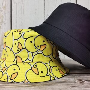 Enodtter Yellow Duck Bucket Hat for Men Women Teen Girl, Packable Reversible Printed Sun Hats, Fisherman Outdoor Summer Travel Beach Caps