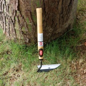 Elegital Kana Hoe 217 Japanese Garden Tool - Hand Hoe/Sickle is Perfect for Weeding and Cultivating. The Blade Edge is Very Sharp. (Beige-023)