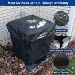 2 in 1 Air Conditioner Covers for Outside Units,Full Mesh & Detachable Waterproof Top AC Unit Defender Cover for All Season,Protect from Leaves,Snow & Dust 32"*32"*36"