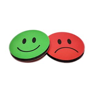 KAARP Double Sided Smiley Face Magnets for Whiteboard, Red Magnets and Green Magnets in One (1 inch) (XL003)