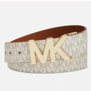 Michael Kors Signature Reversible Buckle 558732 Belt (Vanilla, Large)