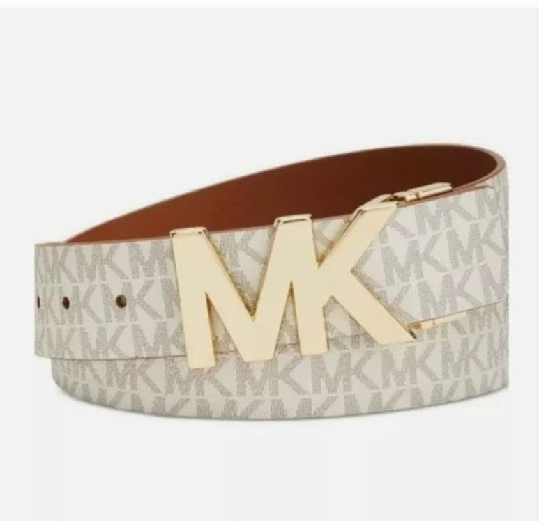 Michael Kors Signature Reversible Buckle 558732 Belt (Vanilla, Large)