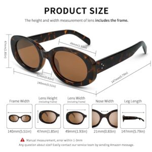 Zeelool Retro Oval Sunglasses for Women Polarized UV400 Protection 90s Sunglasses Vintage Shades