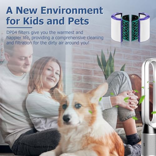 Air Purifier Filter Replacement for Dyson Pure Cool Purifying Fan TP04 HP04 DP04, Funmit 2-in-1 360° Combi True HEPA and Activated Carbon Filter