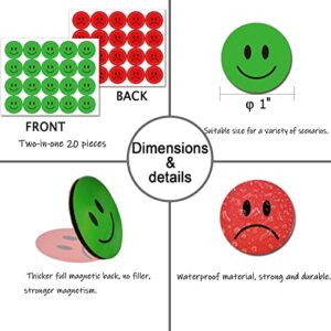 KAARP Double Sided Smiley Face Magnets for Whiteboard, Red Magnets and Green Magnets in One (1 inch) (XL003)