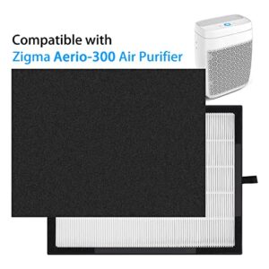 Replacement HEPA Filter Compatible with Zigma Aerio-300 Air Purifier: 1 High-Efficiency HEPA Filters - 1 Carbon Pre-Filters