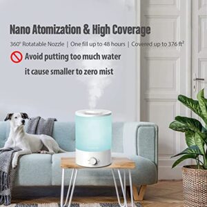 MegaWise Topfill 7-colour Night light humidifier for Kid bedroom with 3.5L Large Capacity, No leakage Design Fine Mist Output Auto Shutoff, Essential Oil Safe Tank