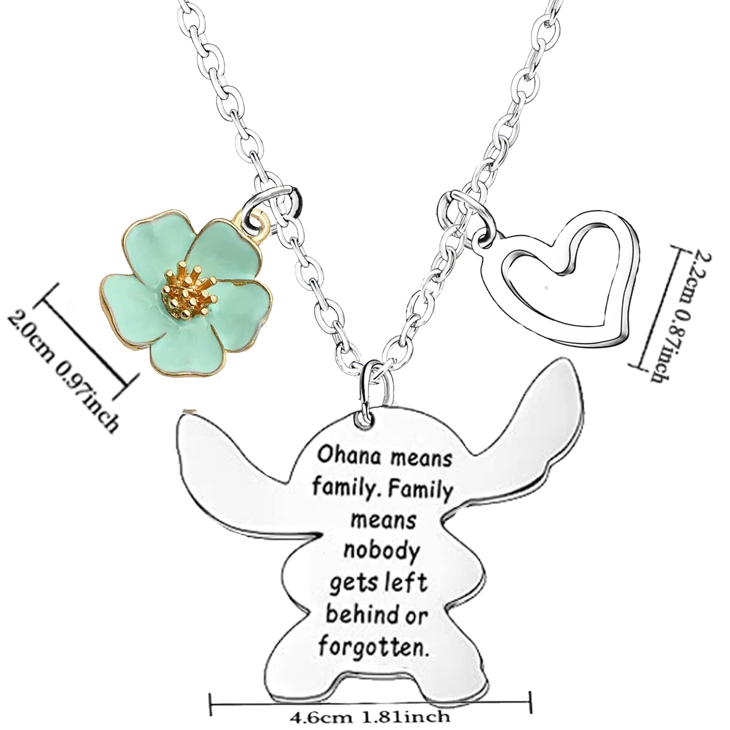 Stitch Gifts For Friends Women Ohana Means Family Necklace Friendship Birthday Gifts Jewellery Bestie Necklace(Ohana)