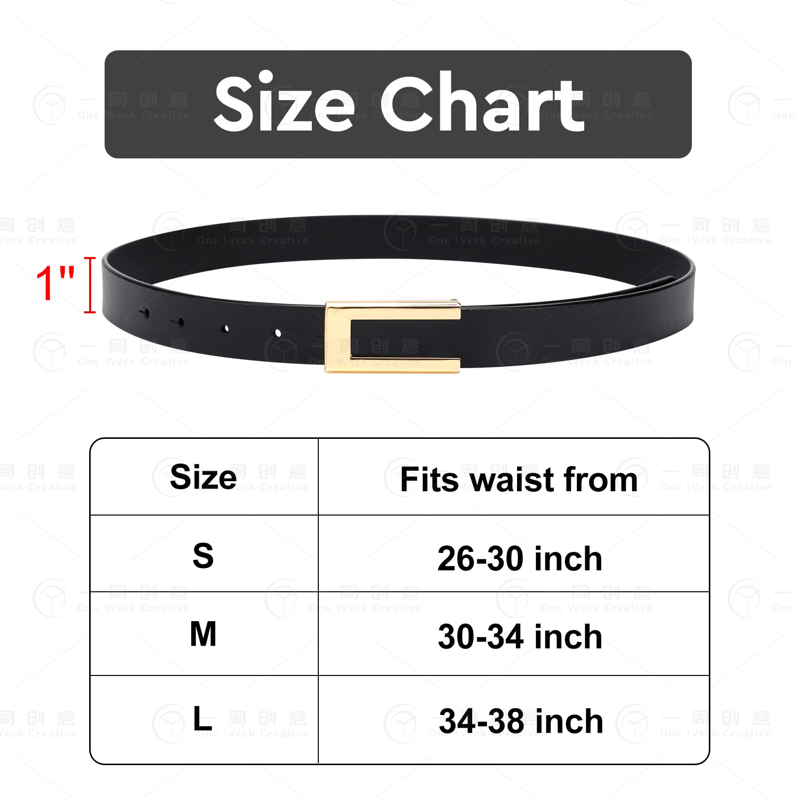 YooAi Womens Leather Belt Skinny Waist Belt for Dresses Jeans Pants with Gold Buckle Black+Khaki 95